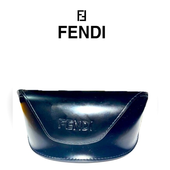 Fendi Sunglasses Case, Black, Has Velvet Fendi design inside. main image 10